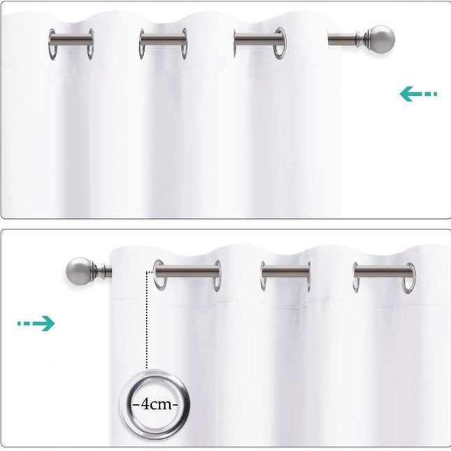 Weißer Thermo Verdunkelungsvorhang mit Ösen