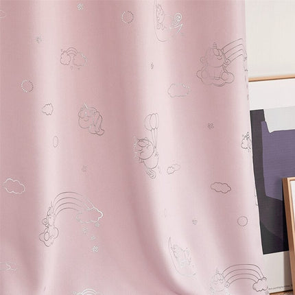 Rosa Kinderzimmer Vorhang Loima mit Einhörnern