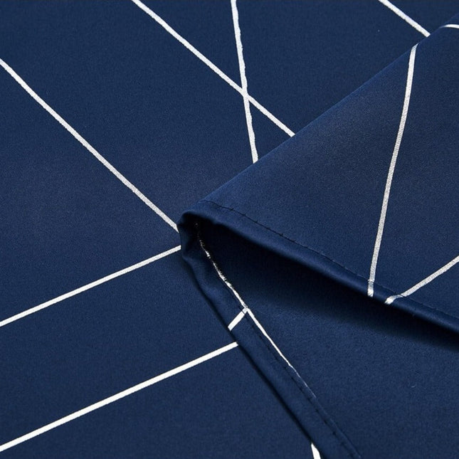 Verdunkelungsvorhang Hamina Blau geometrisches Muster