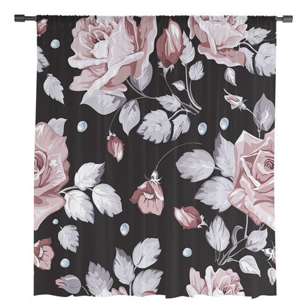 Transparenter Vorhang mit floralem Rosenmuster