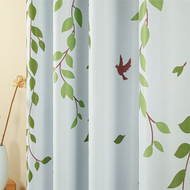 Vorhang Este mit Blättern und Vögeln