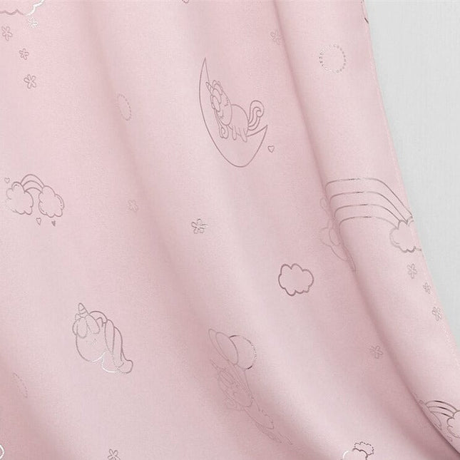 Rosa Kinderzimmer Vorhang Loima mit Einhörnern