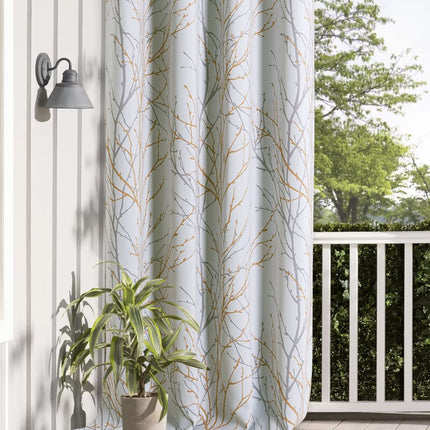 Blickdichter Außenvorhang mit Äste-Motiv