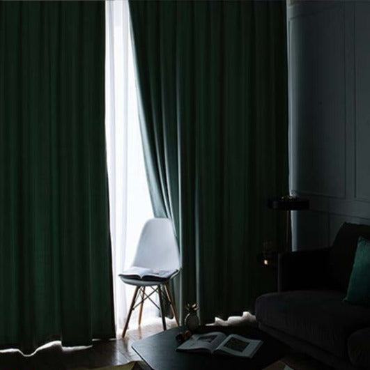 Verdunkelungsvorhang in Wassergrün Leinenoptik