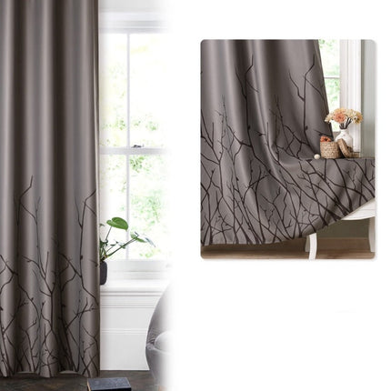 Moderner Ösenvorhang mit Zweige-Muster