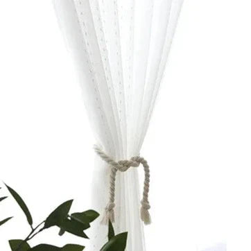 Voile-Gardine mit feiner Punkt-Stickerei