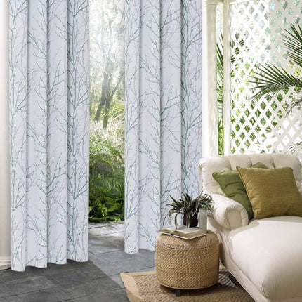 Blickdichter Außenvorhang mit Äste-Motiv