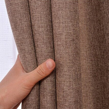 Verdunkelungsvorhang Kaffeebraun blickdicht mit Ösen