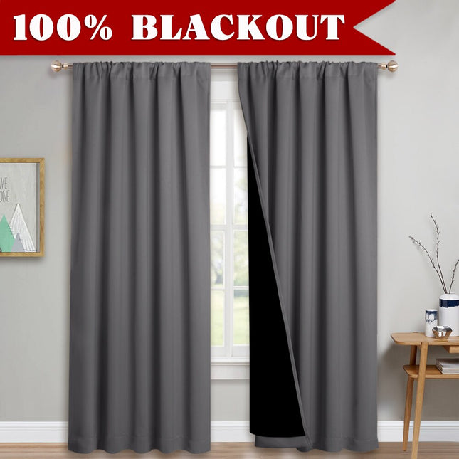 Verdunkelungsvorhang blickdicht in Grau Meliert