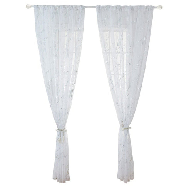 Transparente Gardine Mascaty in Marmor-Optik