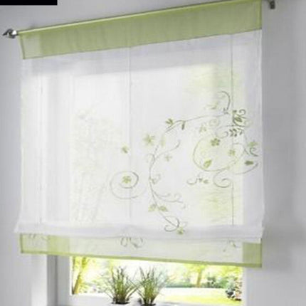 Transparente Raffgardine mit floraler Stickerei