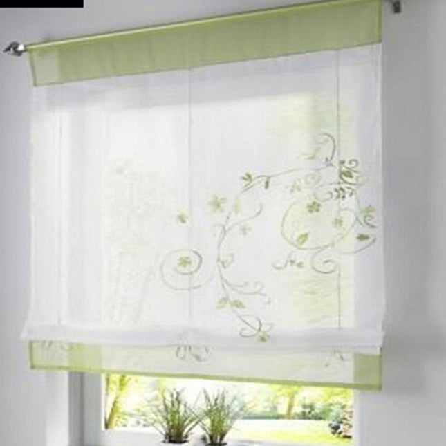 Transparente Raffgardine mit floraler Stickerei