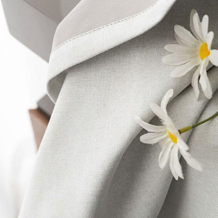 Blickdichter Vorhang in Weiß Leinenoptik