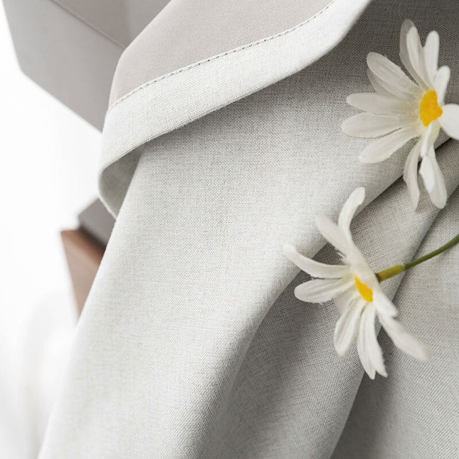 Blickdichter Vorhang in Weiß Leinenoptik