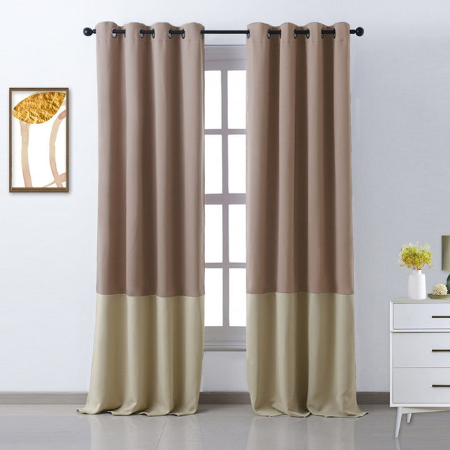 Zweifarbiger Verdunkelungsvorhang mit Ösen