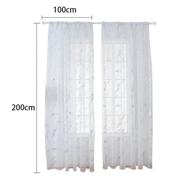 Transparente Gardine Mascaty in Marmor-Optik