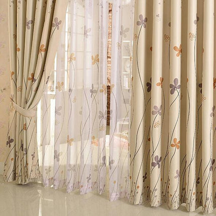 Moderner Voile-Vorhang mit verspieltem Blumenmuster