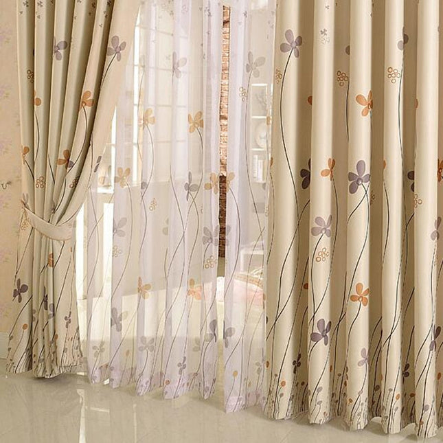 Moderner Voile-Vorhang mit verspieltem Blumenmuster