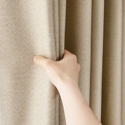 Verdunkelungsvorhang Tungo Beige in Leinenoptik
