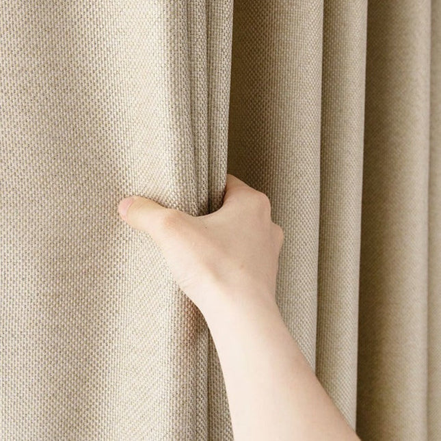 Verdunkelungsvorhang Tungo Beige in Leinenoptik
