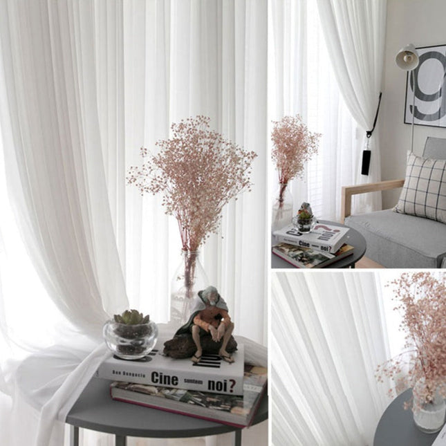 Weißer halbtransparenter Voile Vorhang