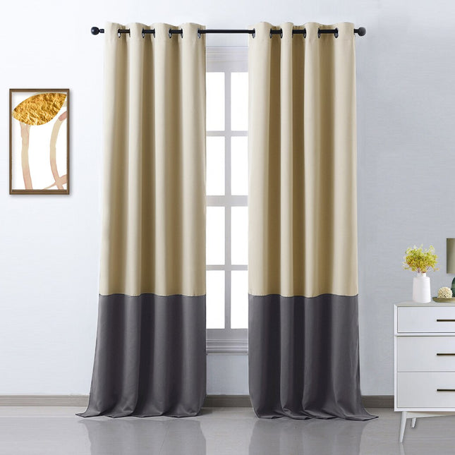 Zweifarbiger Verdunkelungsvorhang mit Ösen
