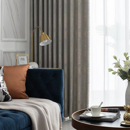 Verdunkelungsvorhang mit dezentem Palmblatt-Muster