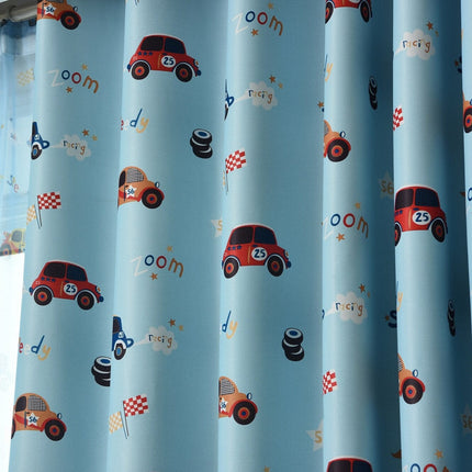 Kinder Verdunkelungsvorhang Blau mit Autos