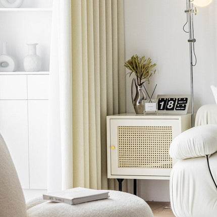 Struktur-Verdunkelungsvorhang Beige mit Muster