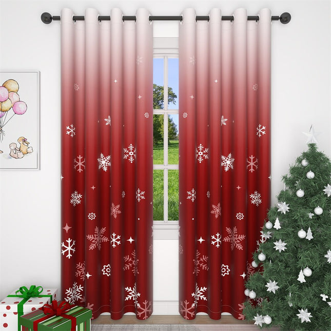 Weihnachtsvorhang mit Schneeflocken und Farbverlauf