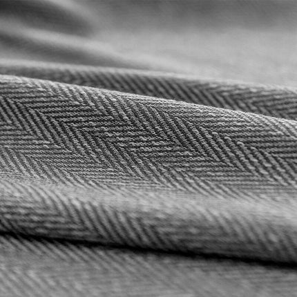 Verdunkelungsvorhang Dunkelgrau mit Fischgrätmuster