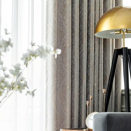 Verdunkelungsvorhang Silber mit abstraktem Muster