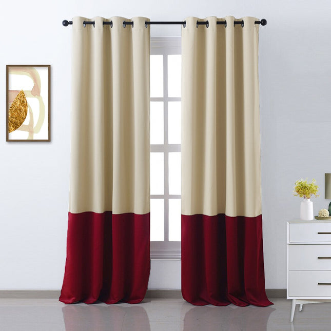 Zweifarbiger Verdunkelungsvorhang mit Ösen
