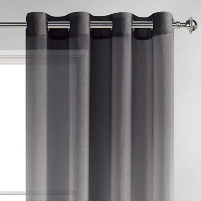 Transparente Gardine mit schwarz-weißem Farbverlauf