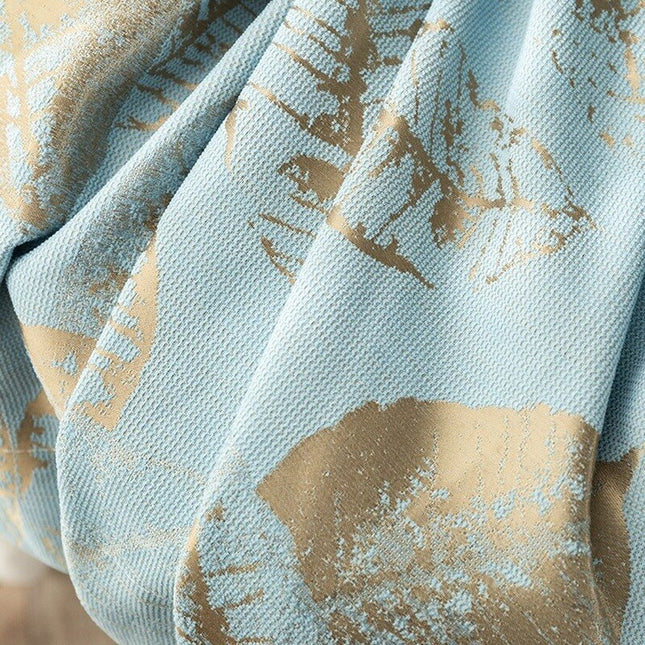 Moderner Dekovorhang mit goldenem Blättermotiv