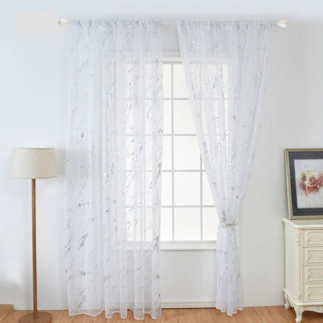 Transparente Gardine Mascaty in Marmor-Optik