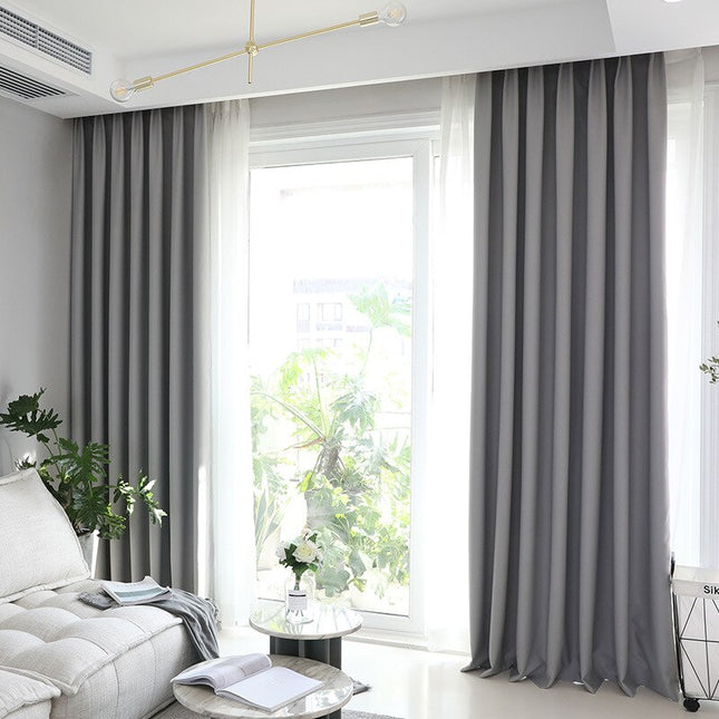 Verdunkelungsvorhang Grau blickdicht mit Ösen