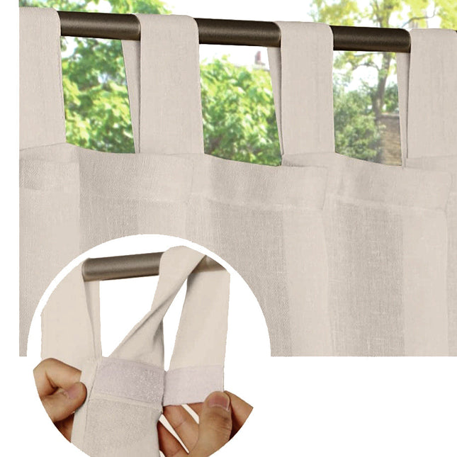 Terrassenvorhang in Leinenoptik mit Schlaufen