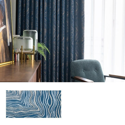 Nachtblauer Verdunkelungsvorhang mit feiner Struktur