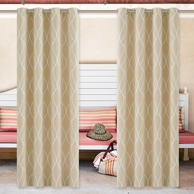 Outdoor-Vorhang Ferala mit modernem Wellenmuster