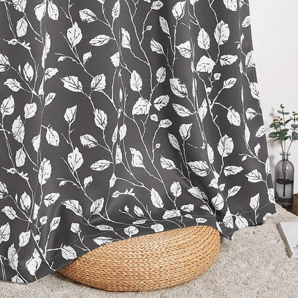 Außenvorhang Kutra wasserabweisend mit Blättermotiv