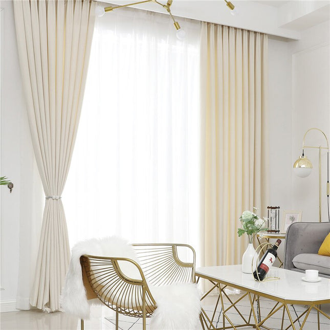 Eleganter Leinenoptik Vorhang in Beige