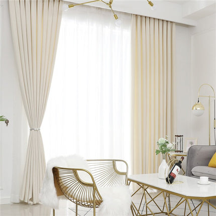 Eleganter Leinenoptik Vorhang in Beige