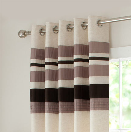 Gestreifter Ösenvorhang für Wohnzimmer