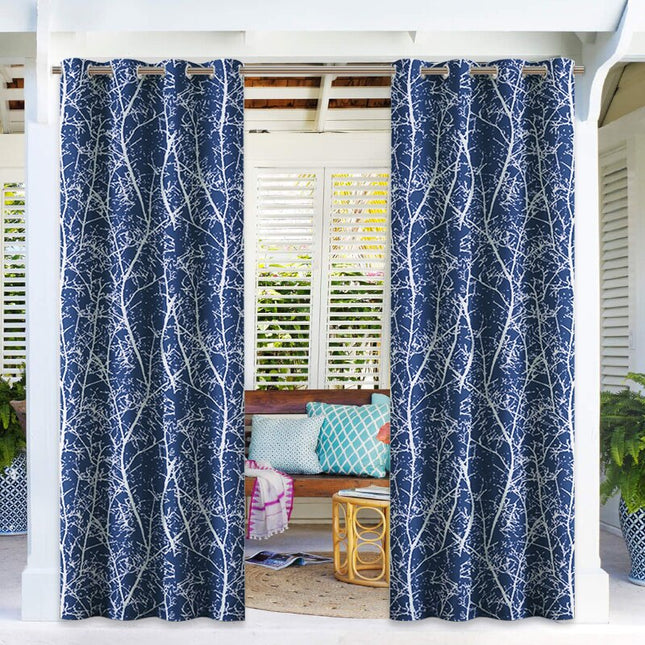 Outdoor-Vorhang Laira mit Zweig-Muster