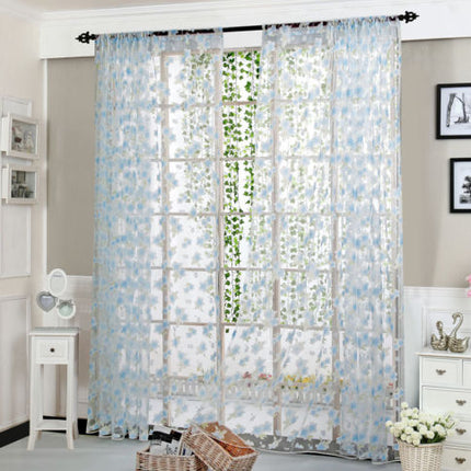 Gardine mit floralem Muster 3D-Optik