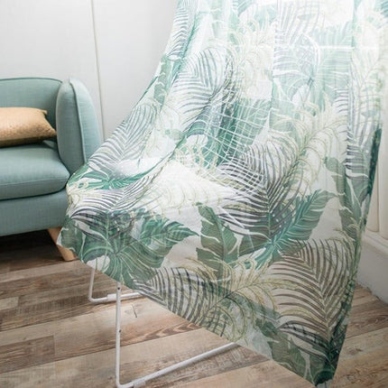 Voile Vorhang mit tropischem Blättermuster