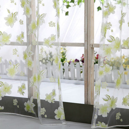 Gardine mit floralem Muster 3D-Optik