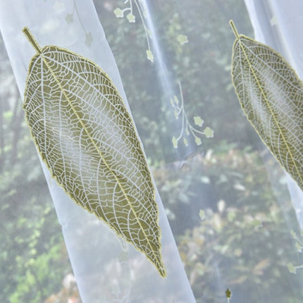 Transparenter Vorhang mit modernem Blatt-Motiv