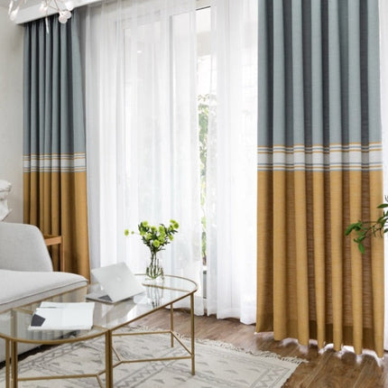 Gestreifter Vorhang in moderner Leinenoptik